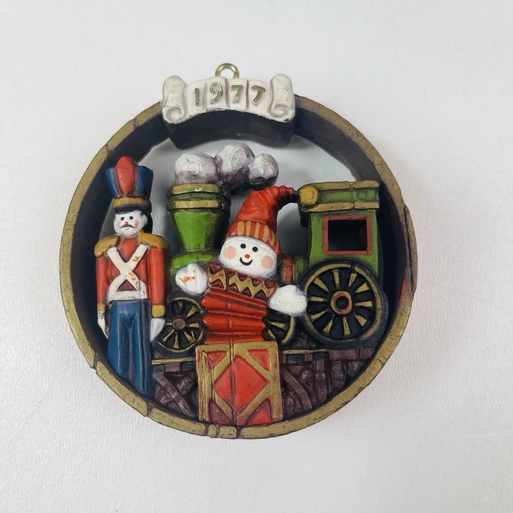 VTG Hallmark Ornament Nostalgia Toys Train Soldier Christmas 1977